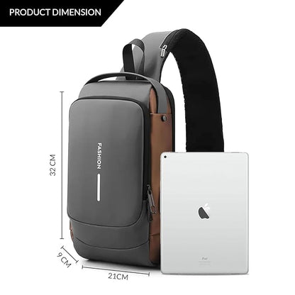 Anti-Theft Crossbody Sling Bag with USB Charging Port – Unisex
